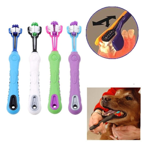 Pet Toothbrush Dog Brush Bad Breath Tartar Teeth Clean Tool Dog Cat Teddy Cleaning Supplies 1 Pcs Random Color