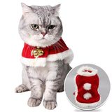 Adjustable Pet Christmas Costume Cape For Dogs Cats Cute Dog Cat Plush Lace Santa Claus Cloak With Hat Red Scarf Bib For Cats