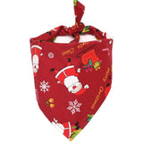 Christmas Pet Neckerchief Saliva Towel Red Green Santa Reindeer Striped Xmas Gift Bibs Scarf Collar for Small Large Dogs