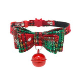 Christmas Cat Collar With Bell Cats Kitten Double Layer Bowknots  Pet Adjustable Kitten Christmas Pet Collar For Xmas Gift