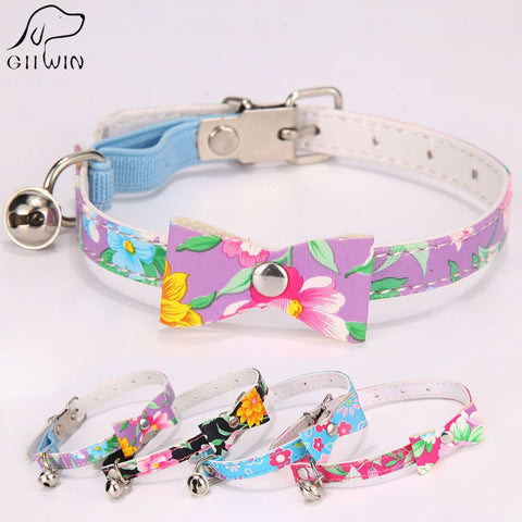 PU Leather Cat Collar with Bell for Small Dogs Pet Products in Cat Puppy Collars and Leads Retractable Dog Collar Kitten JW0001