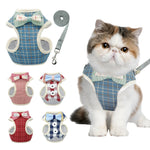 Cute Cat Harness and Leash Set Nylon Mesh Pet Puppy Harness Lead Cat Collar Clothes Vest For Small Cats Dogs Kitten Pet Supplies